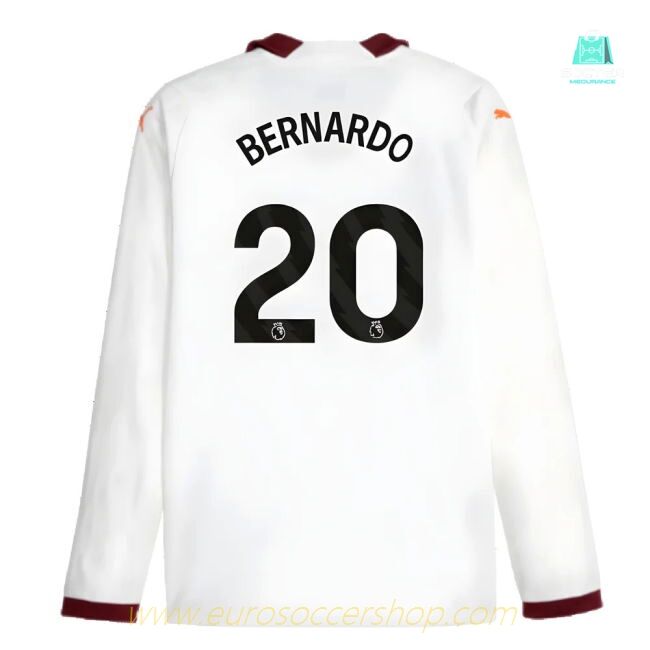 2023-2024 Man City Long Sleeve Away Shirt (BERNARDO 20)
