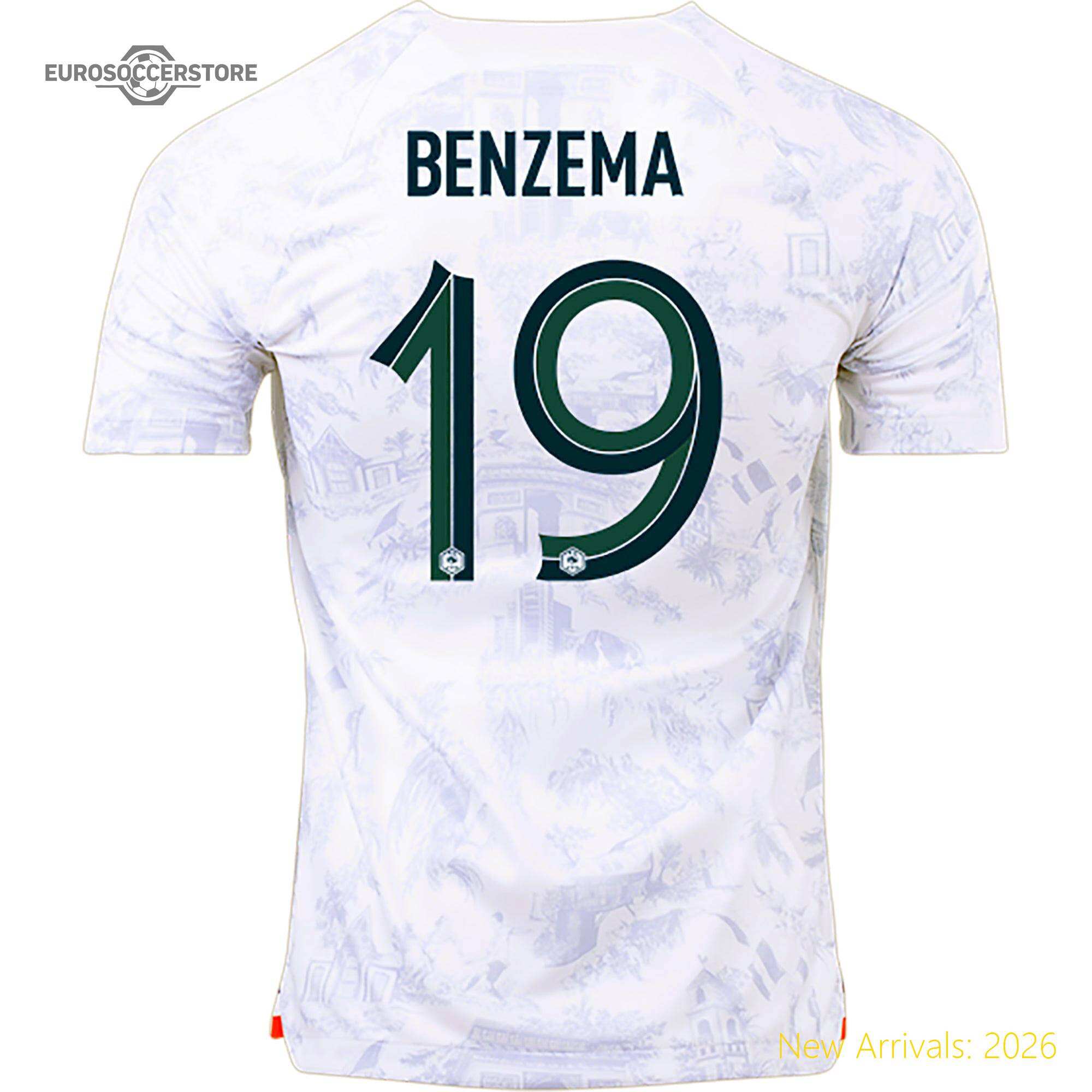 Classic Design Kids Fra Benzema France Away Away Premium Jersey 2022