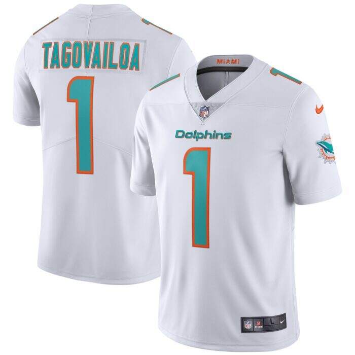 Men's Miami Dolphins Tua Tagovailoa Nike White Vapor Limit...