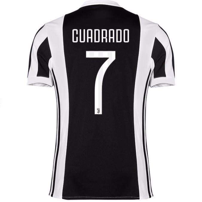 Juventus Home 201718 Cuadrado 7 Soccer Jersey Shirt - Official