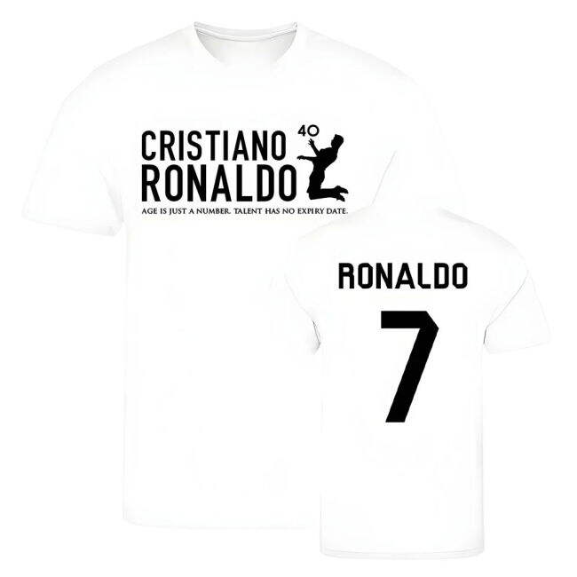 Cristiano Ronaldo at 40 Real Madrid T-Shirt #7 (White)