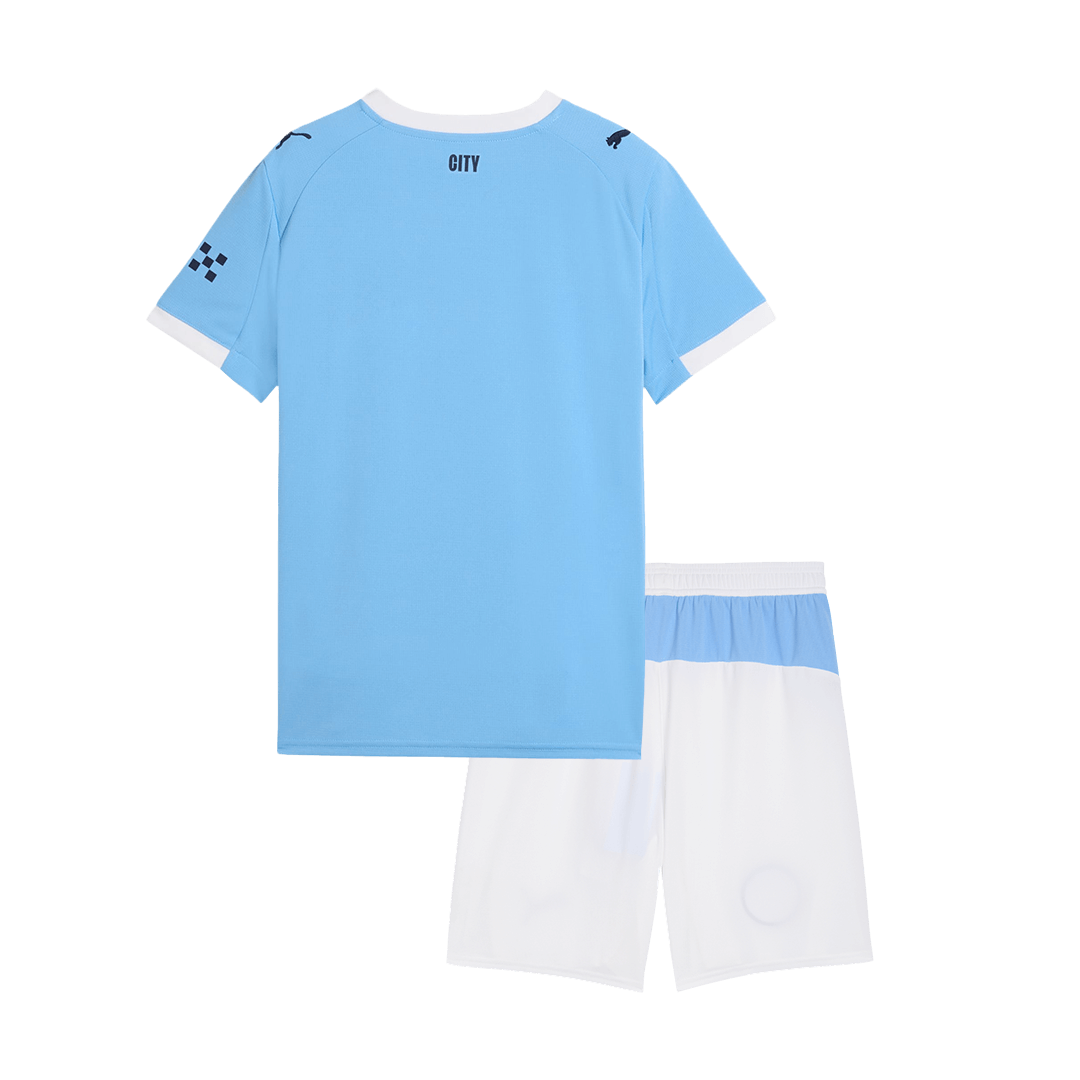 Manchester City Home Kids Soccer Jerseys Kit 2025/26