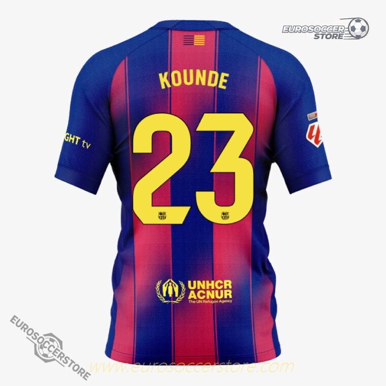 25-26 Season Barcelona Home Player Version Jersey Featuring KOUNDE 23