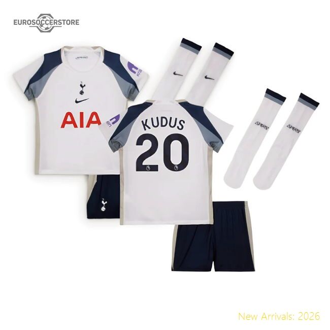 Authentic 2025-2026 Tottenham Home Little Kids Mini Kit (kudus 20)