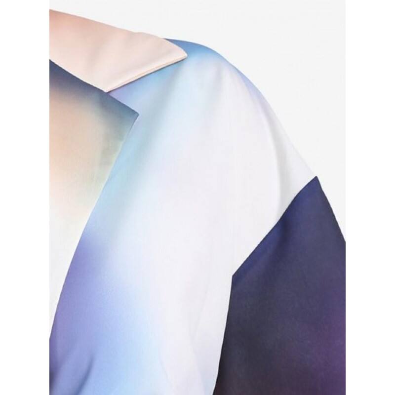 Tie Dye Drop Shoulder Knotted Shirt EN8737