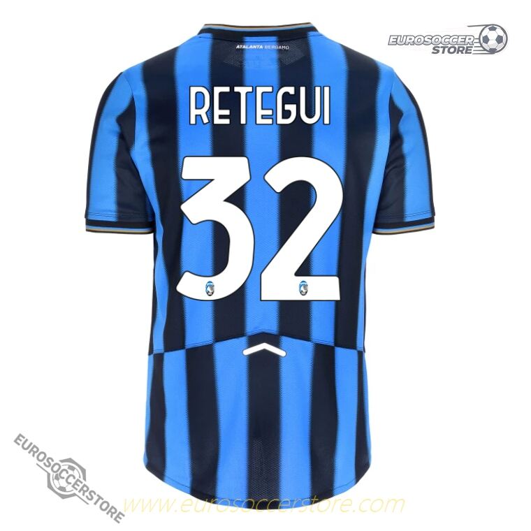 Atalanta's 25-26 Home Jersey with the name RETEGUI and number 32
