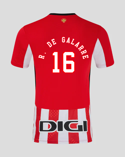 Athletic Bilbao's 24-25 Home Jersey featuring R. de Galarreta, numbered 16