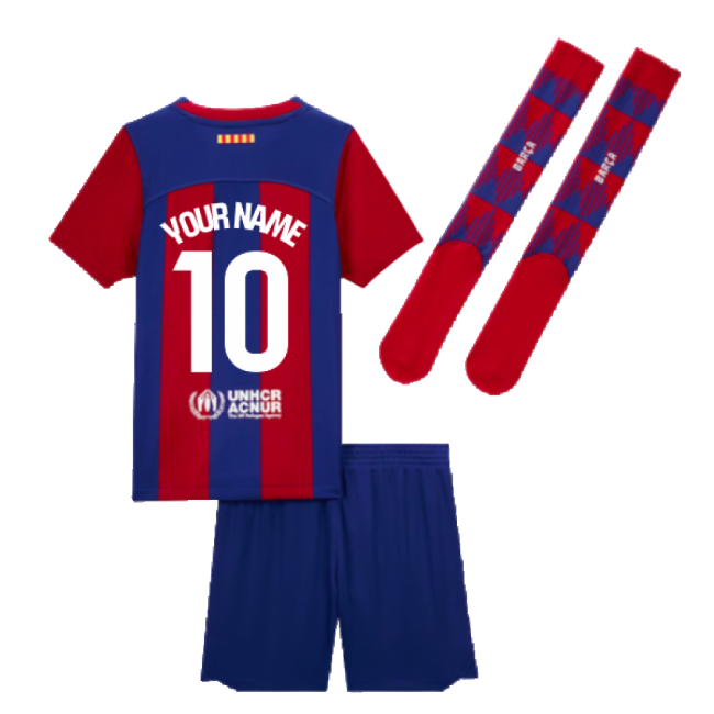 2023-2024 Barcelona Home Mini Kit (Your Name) - Fan Favorite - Cust...