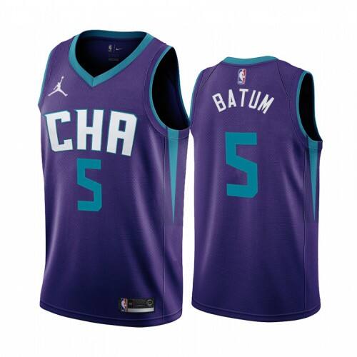 Nike Charlotte Hornets #5 Nicolas Batum Purple 2019-20 Statement Edition NBA Jersey Mens