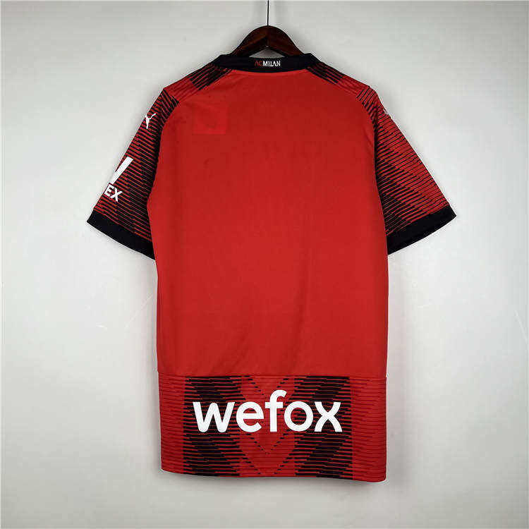 Moisture Wicking AC Milan 2324 Home Red Soccer Jersey Football Shirt