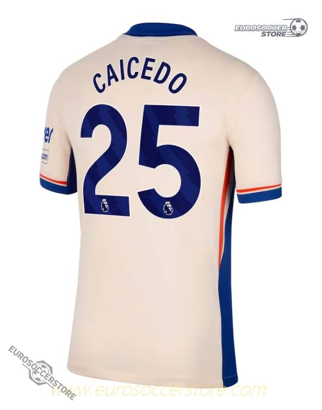 Chelsea 24-25 Season Away Jersey with Caicedo's Name and Number 25