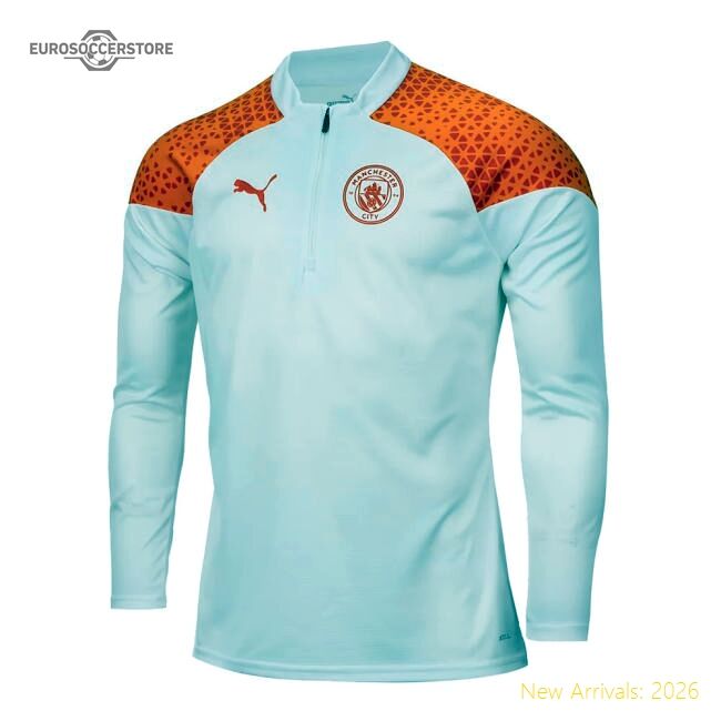 Official 2023-2024 Man City Training Half Zip Top (marble) - Premium