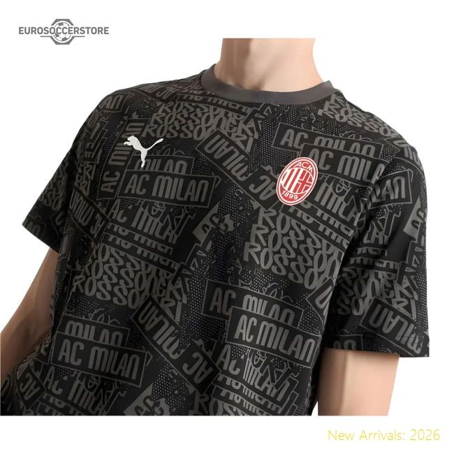 2025-2026 Ac Milan Ftblculture Tee Aop (black) (joao Felix 79)