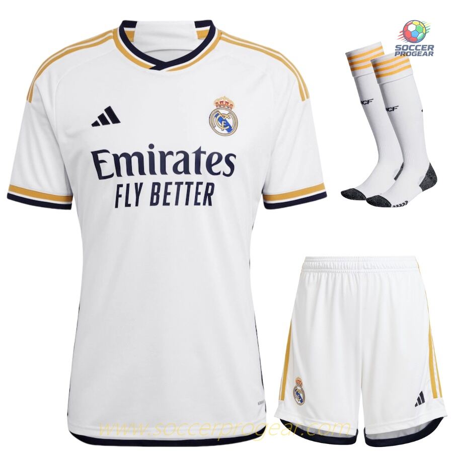 Real Madrid Home Kids Edition Football Kit Football Shirt 2023 2024