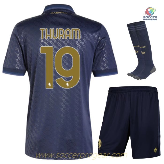 Juventus Third Youthren's Soccer Uniform Soccer Jersey 2024-25 Edition Thuram