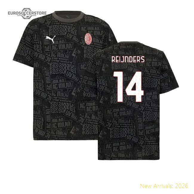 Top-grade 2025-2026 Ac Milan Ftblculture Tee Aop (black) (reijnders