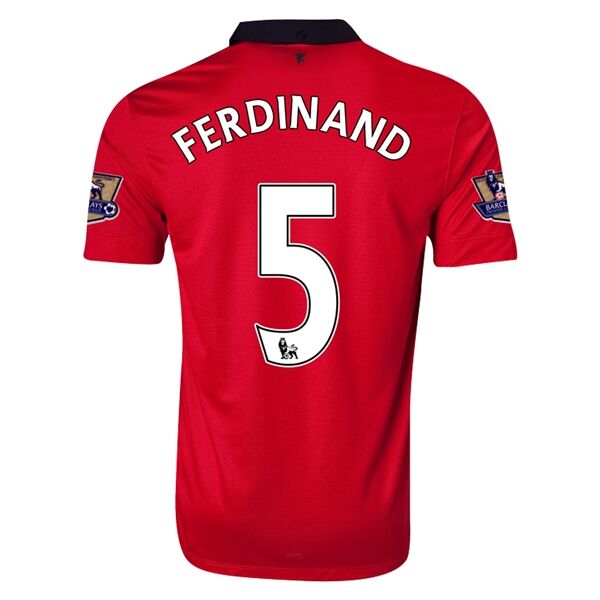 13-14 Manchester United 5 FERDINAND Home Jersey Shirt - Official