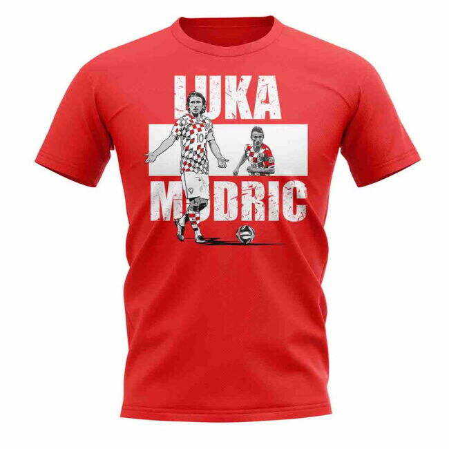 Luka Modric Player Collage T-Shirt (Red)