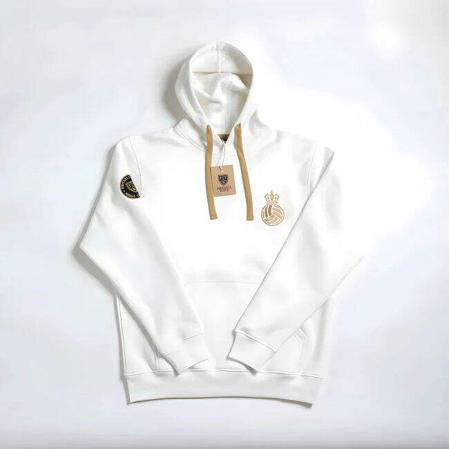 Madrid Corona Retro Football Hoodie (Whi - Soccer - New- Tech