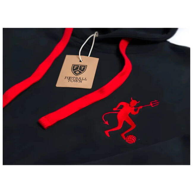 Original Manchester Retro Football Hoodie The Devil (Black)