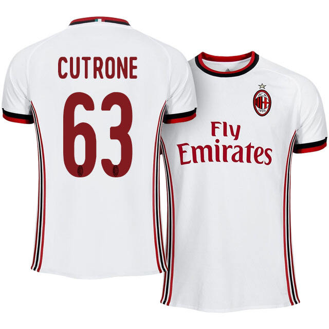 AC Milan Away 201718 Patrick Cutrone 63 Soccer Jersey Shirt -