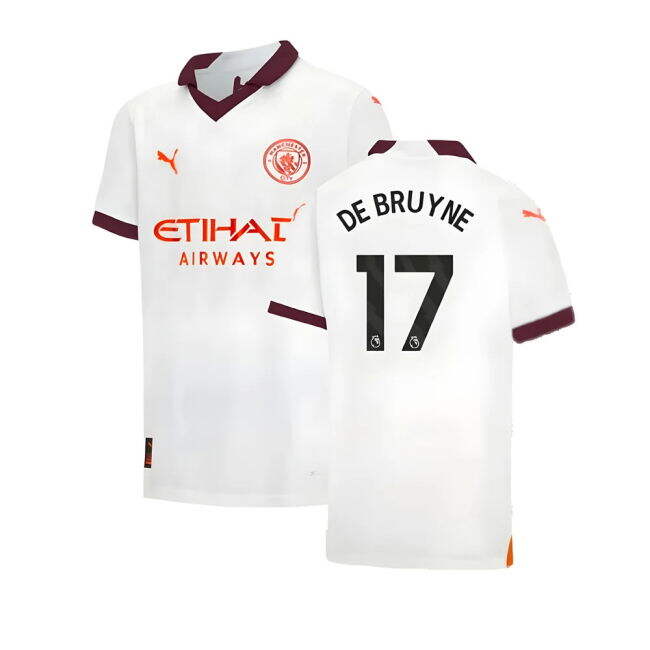 Football Man City Away Shirt Kids De Bruyne #17 High Performance F...