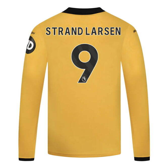 2025-2026 Wolves Long Sleeve Home Shirt - Kids (Strand Larsen 9)