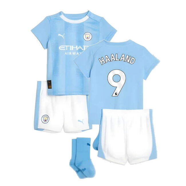 Licensed Copy Man City Home Replica Jersey for Baby (HAALAND 9)