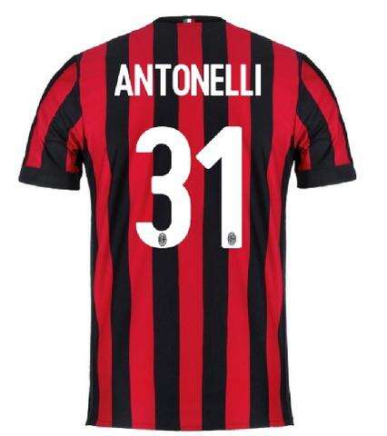 AC Milan Home 201718 Antonelli 31 Shirt - Official Replica 9751
