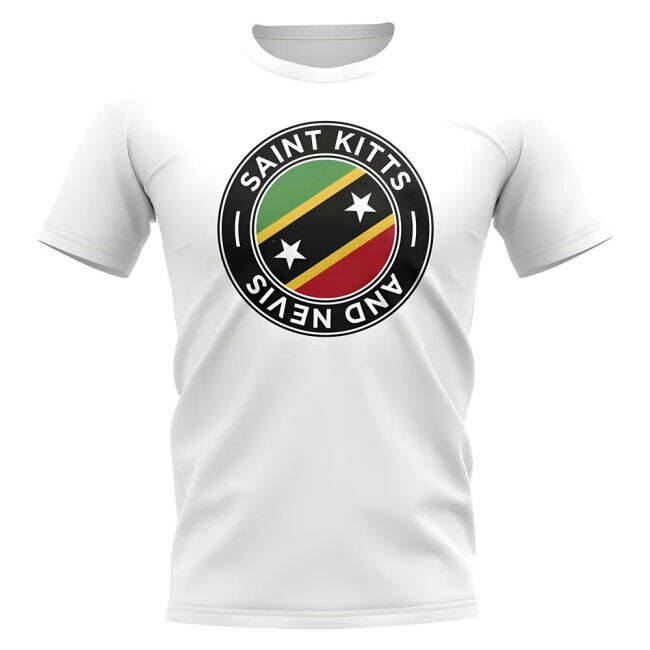 Saint Kitts and Nevis Football Badge T-Shirt (White)