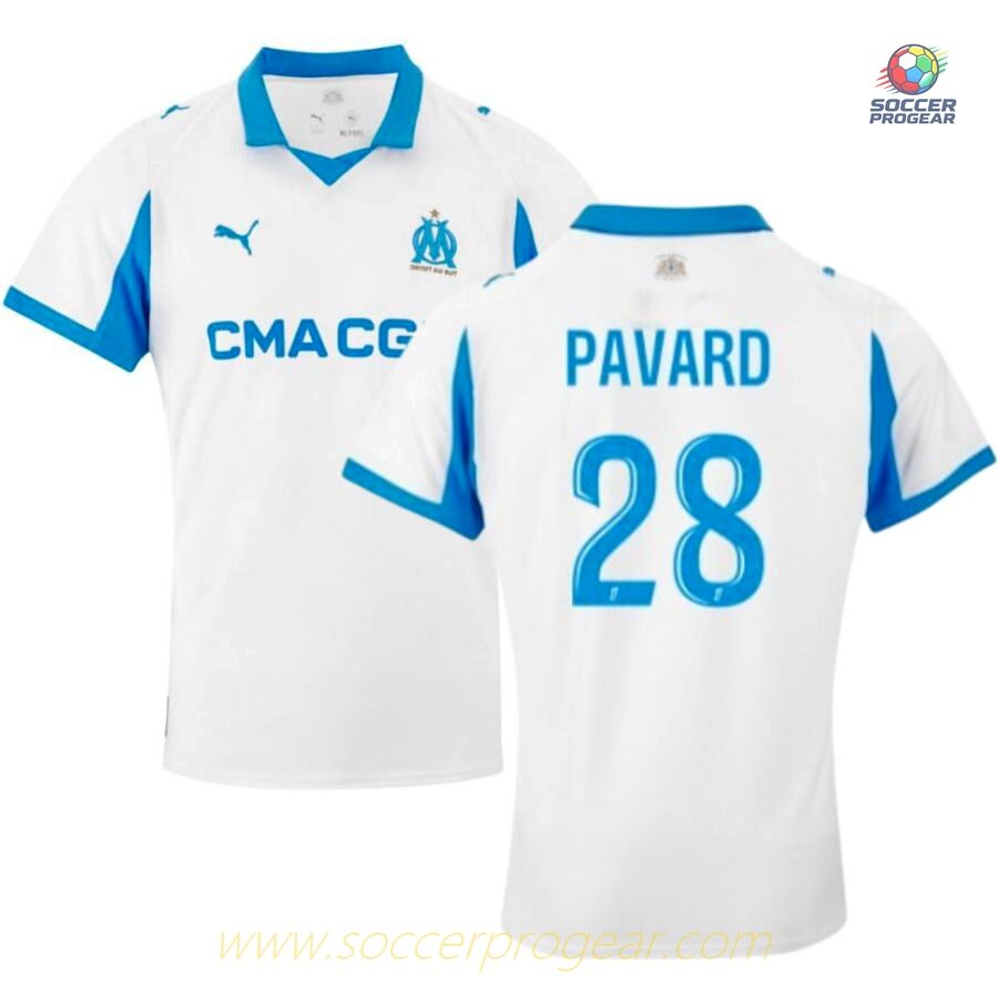 OM Premium Home Soccer Team Shirt 2025/26 Collection Pavard