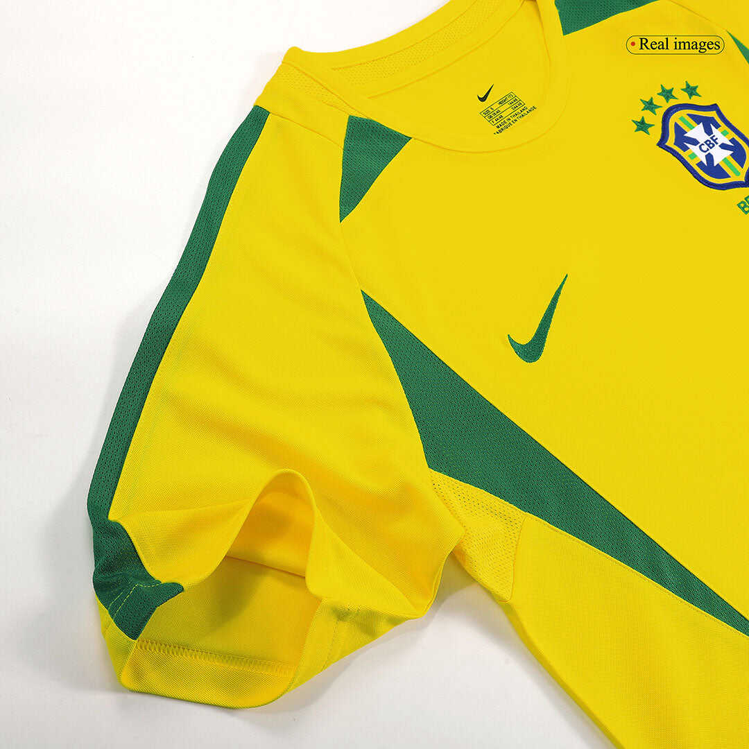 Retro RONALDO #9 2002/03 Brazil Home  Soccer Jersey Authentic Kit