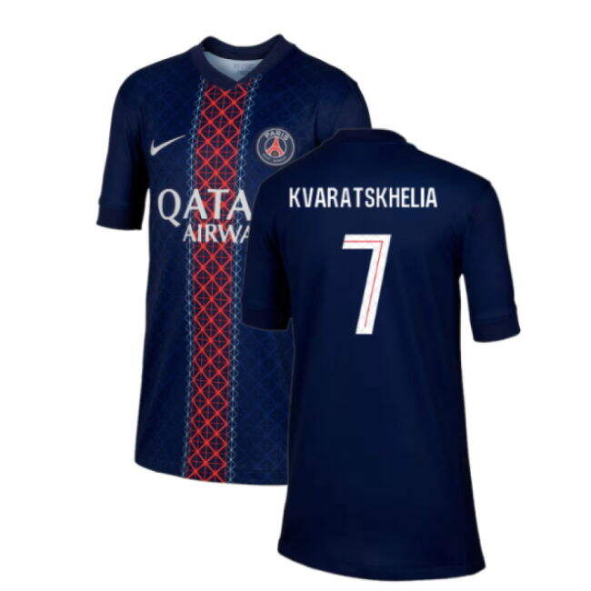2025-2026 PSG Paris Saint Germain Home Shirt (Kids) (Kvaratskhelia 7)