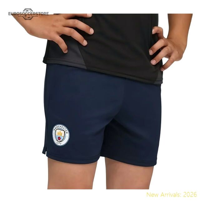 Premium 2025-2026 Man City Training Short W/pockets (navy) - Kids