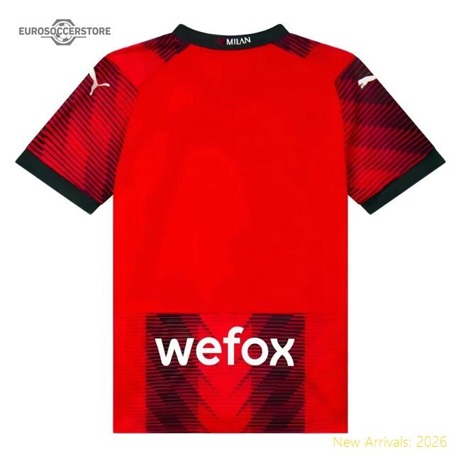 Match-ready Ac Milan Home Jersey 2023-2024 Quick-dry Adidas Climacool