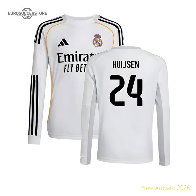 2025-2026 Real Madrid Long Sleeve Main Jersey (kids) (huijsen 24)