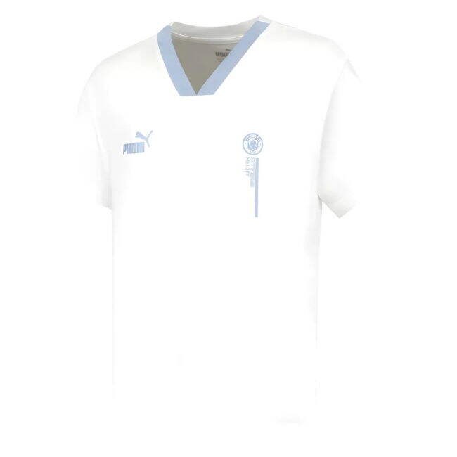 2023-2024 Man City FtblCulture Tee (White) - Kids - premium
