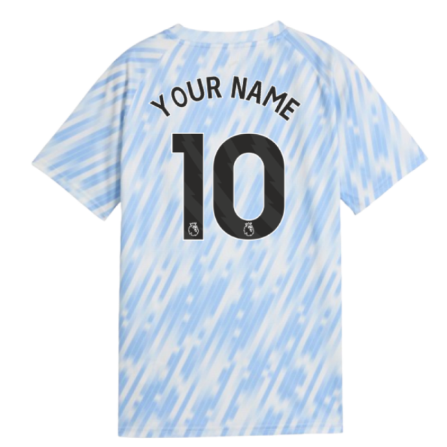 2025-2026 Man City Warm Up Jersey (Silver Sky) - Kids (Your Name) (...