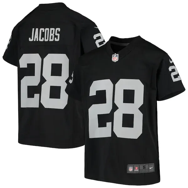 None Josh Jacobs Game Jersey - Black | NFL Player Jersey | NFL Footbal