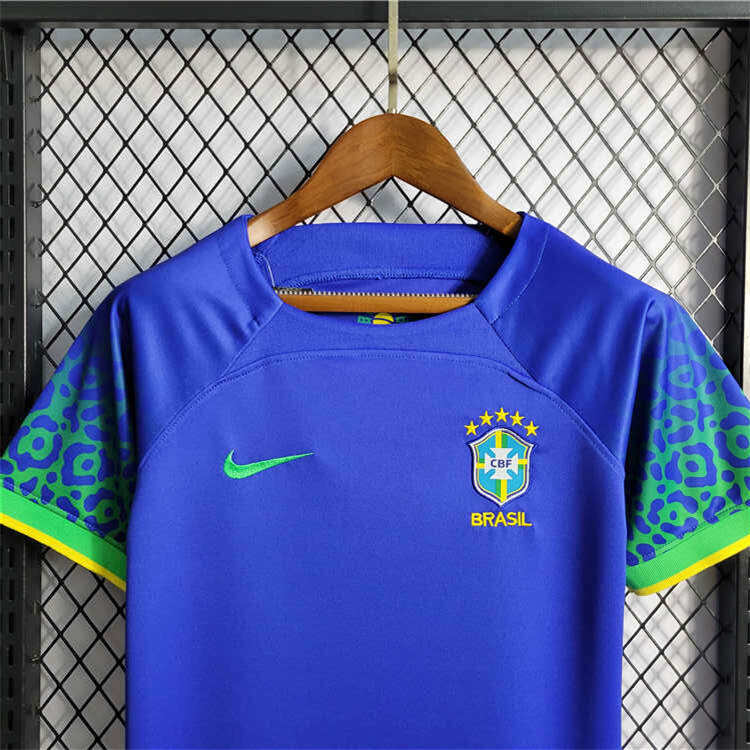 Kids Brazil World Cup 2022 Away Soccer Kit ShirtShorts - World Cup