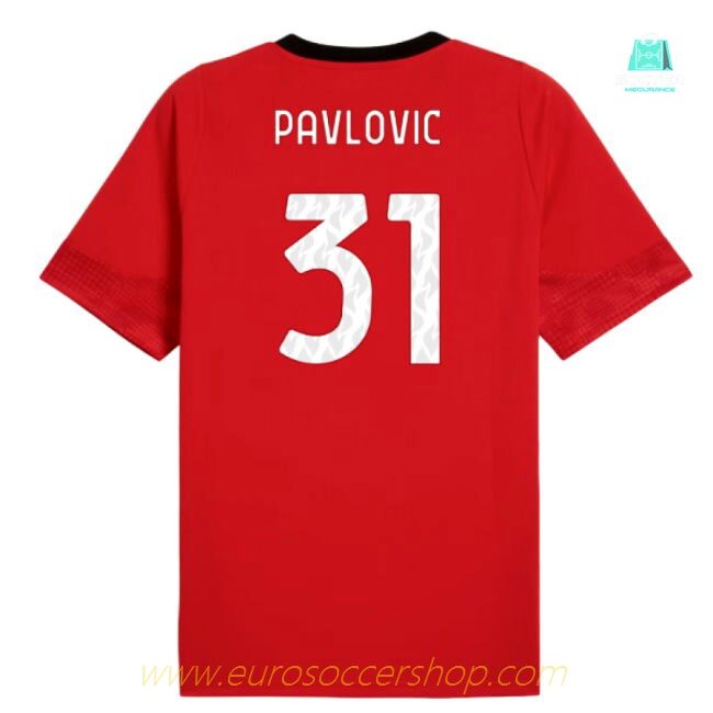 2025-2026 AC Milan Training Jersey (Red) (Pavlovic 31)