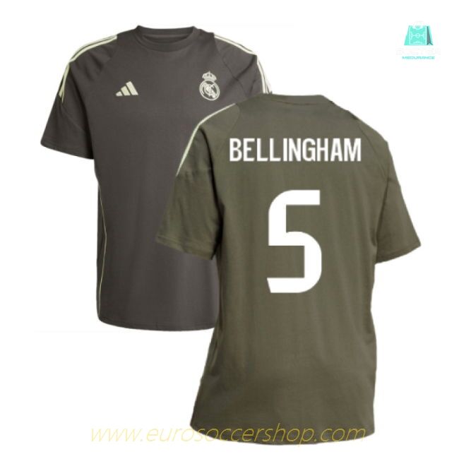 2025-2026 Real Madrid Training Tee (Utility Grey) (Bellingham 5)