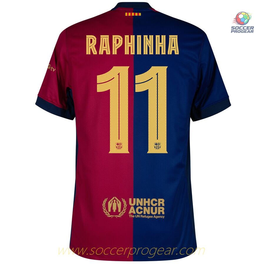 Barca Home Football Soccer Jersey 2024-25 Edition Raphinha New Sponsor