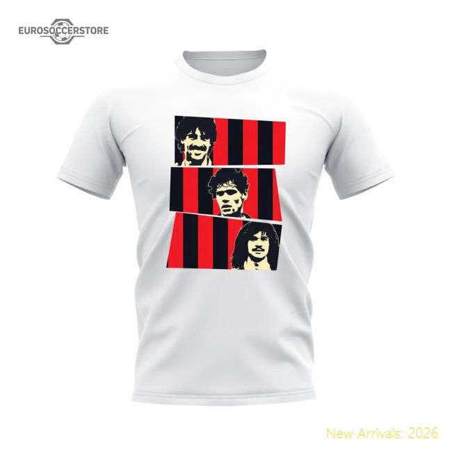 Van Basten Rijkaard Gullit Ac Milan Trio Casual Tee (white)