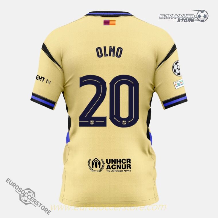 2025-26 UEFA Champions League Away Jersey of Barcelona Featuring OLMO 20