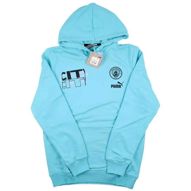 2023-2024 Man City FtblCore Graphic Hoody (Hero Blue) - authentic s...