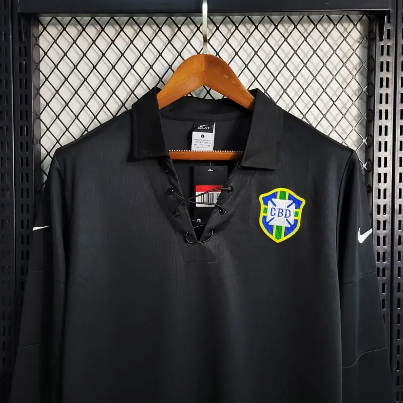 2004 Long Sleeve Brazil Special Edition Black Soccer retro kit