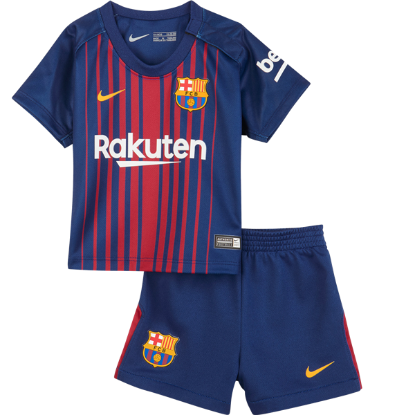 Kids Barcelona Home 201718 Soccer Suits ShirtShorts - Official