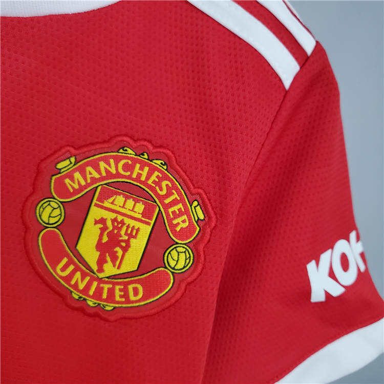 Kids Manchester United 21-22 Ronaldo 7 Home Red Soccer Jersey