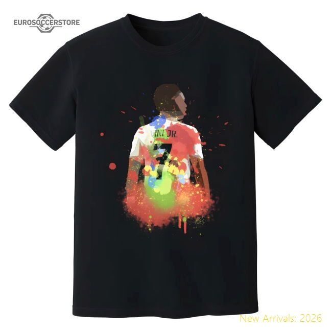 Top-grade Vinicius Jr Real Madrid Art T-shirt (black) - Speed Demon
